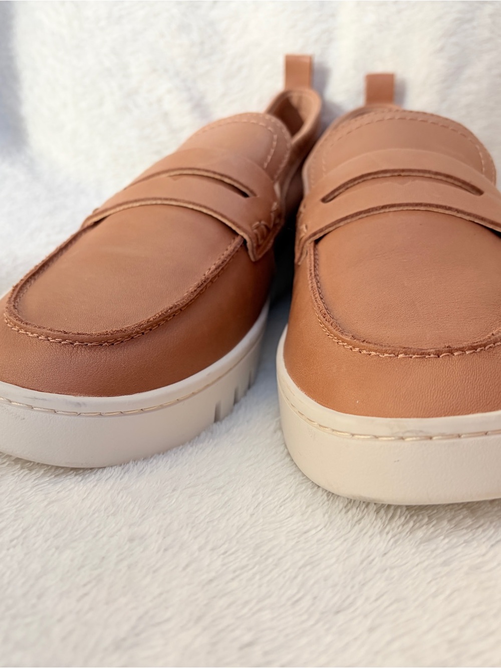Vionic Uptown Women's Tan Leather Slip-On Penny Loafers - Picture 4 of 6